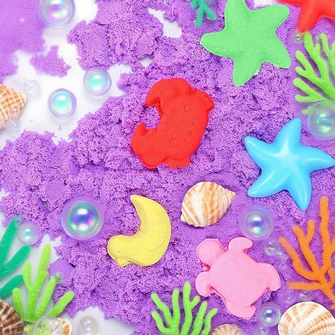 FURWEY 26.6lbs Play Sand, Mixed Packaging of 6-Color Sensory Sand, Suitable - Image 6