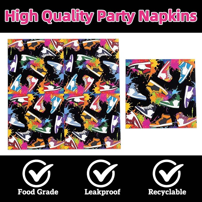 40Pcs Sneaker Ball Party Decorations Napkins Sport Themed Birthday Party - Image 4