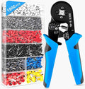 LUNEY Ferrule Crimping Tool Kit with 1800PCS Wire Ferrules Kit Wire End Terminals & Crimper Plier, Self-adjustable Ratchet Tool Set for AWG 23-7 Cable connectors, 0.25-10mm² (1800PCS PLUS)