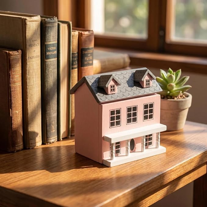 Miniature Villa Model Wooden Tiny House Compact Dollhouse Mini House Storage - Image 3