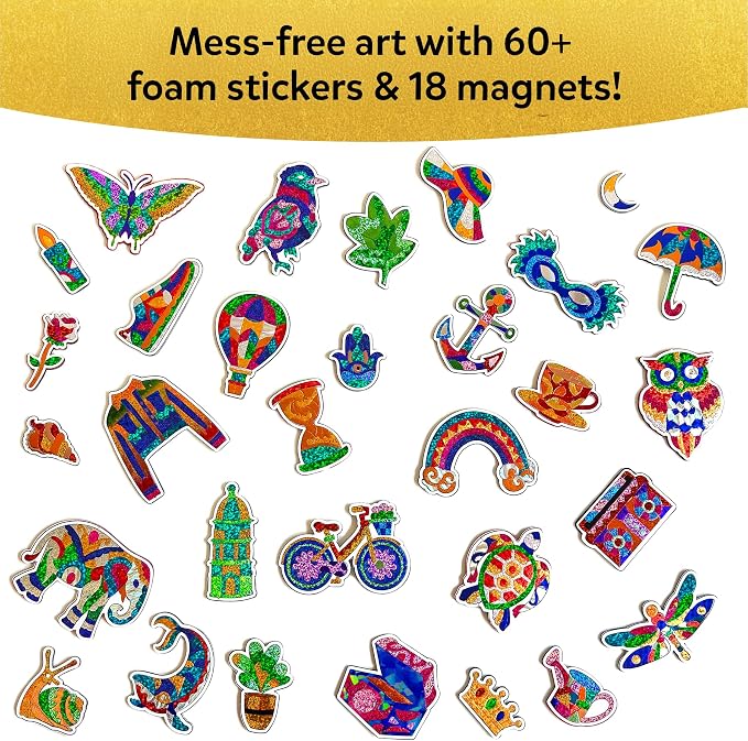 Skillmatics Foil Fun – Pretty Patterns, 18 DIY Magnets, Mess-Free Art | - Image 6