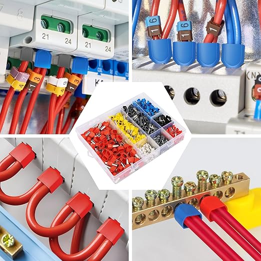 Lytool Double Wire Ferrule Kit 8-22 AWG, 750Pcs Dual Bootlace Ferrule Kit Wire Ferrules Twin Ferrules Connectors Wire Terminal Connector, Insulated Cord Pin End Terminal Great Assortment Ferrules Kit