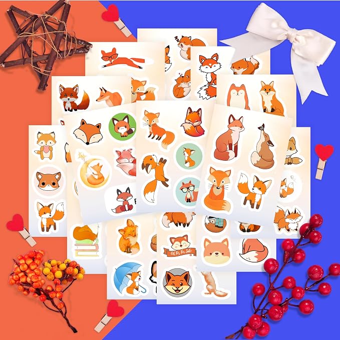 BulbaCraft Fox Stickers for Water Bottle and Laptop - Image 5