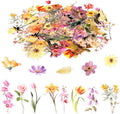 80 Pieces Natural Scrapbooking Stickers, Self-Adhesive Flower Stickers by Pengxiaomei