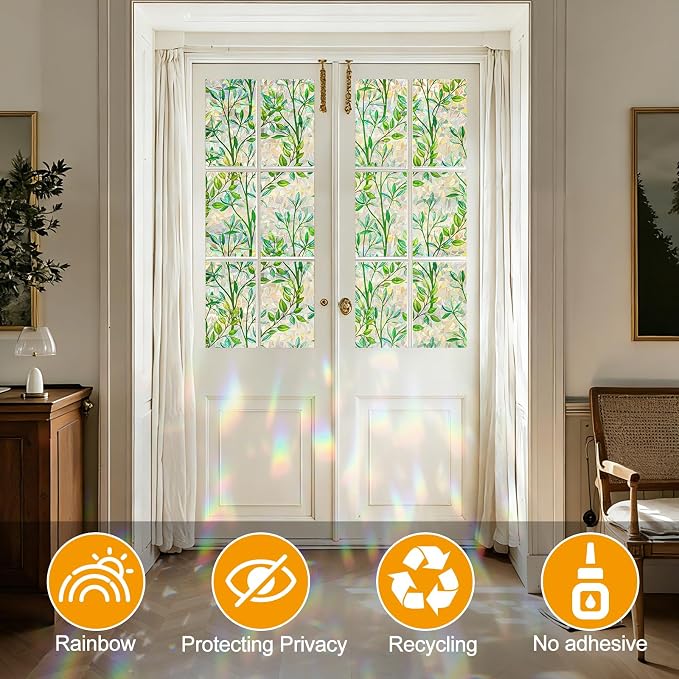 Countewol Window Privacy Film Stain Glass Window Film Rainbow Window Film - Image 7