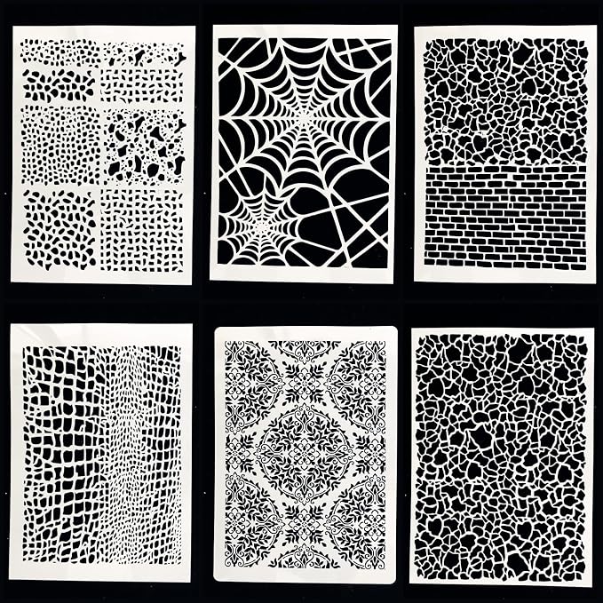 TIAMECH 6 Pcs A4 Reusable Mosaic Graffiti Stencils - Image 7
