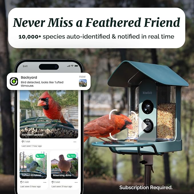 Kiwibit Smart Bird Feeder with Camera Solar Powered, 4K Video Live Stream - Image 4