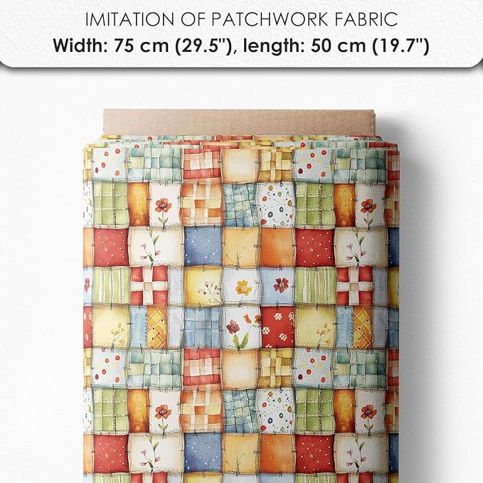 Patchwork Mushroom Cotton Fabric Panel – 6 Designs + Bonus Sheet 29.5×19.6 inch - Image 7