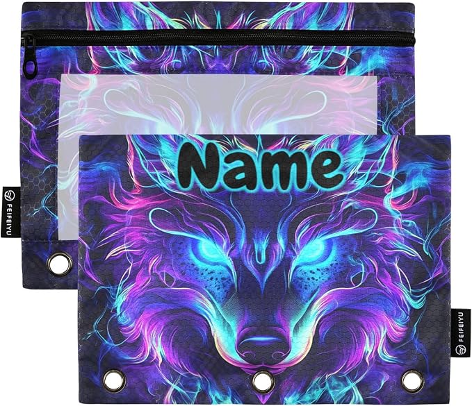 Custom Mystical Wolf Face Pencil Pouch by BOENLE-WELCOMEYOURCOMING