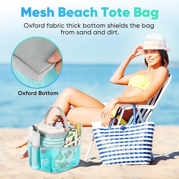 EUDELE Mesh Shower Caddy Portable, 8-Pocket Large Capacity, Quick Dry, Easy - Image 5