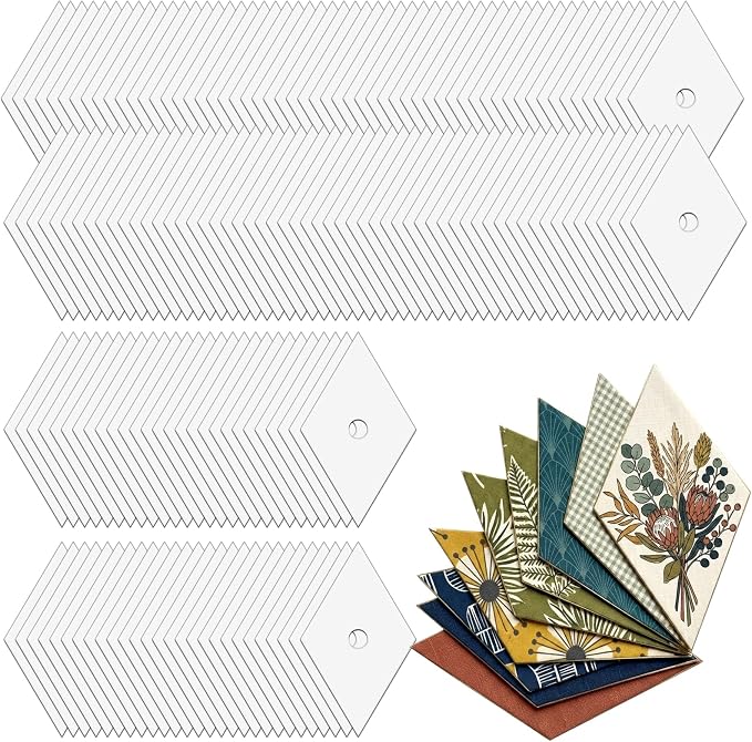 Neworkg 600 PCS 1.5" Diamond 60 Degrees Piecing Paper Templates, Quilting by Neworkg