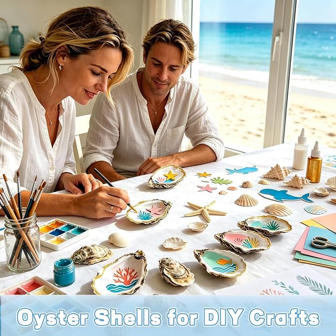 20Pcs 3-4 Inch Natural Oyster Shells - Image 5