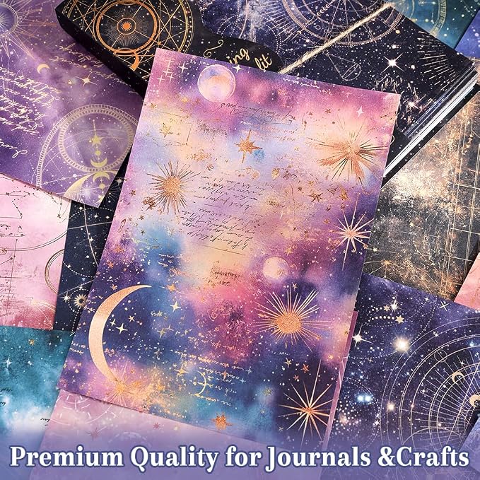 icceemee 160 Sheets of Starry Sky Scrapbook Paper, journaling Scrapbook - Image 5