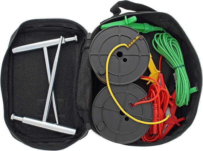 IDEAL Electrical 61-796 Earth Ground Resistance Tester, 3-Pole, Carrying Case Included,Yellow,Green,Red
