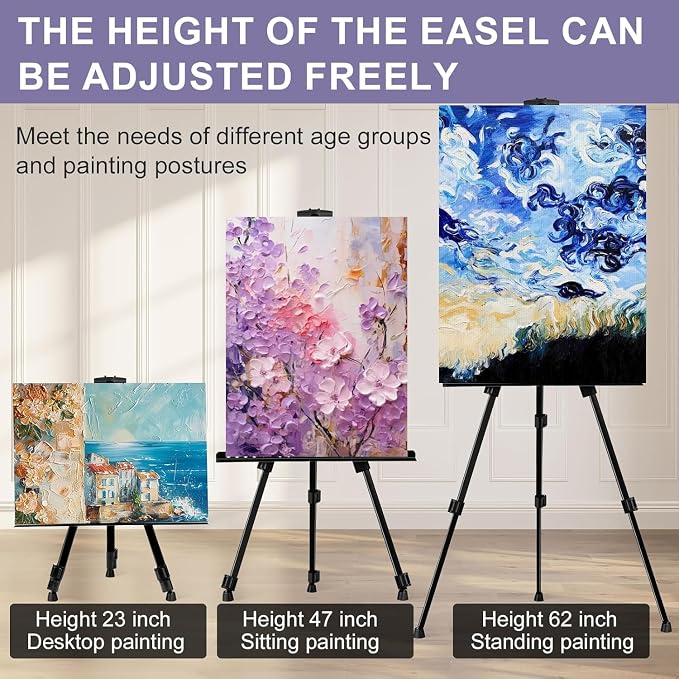AROIC Art Painting Artist Easel Stand, Painting Display Easel Stand, Portable - Image 5