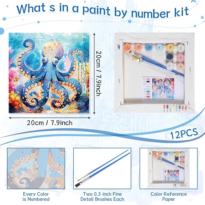 Nezyo 12 Sets Paint by Numbers Kit - Image 2