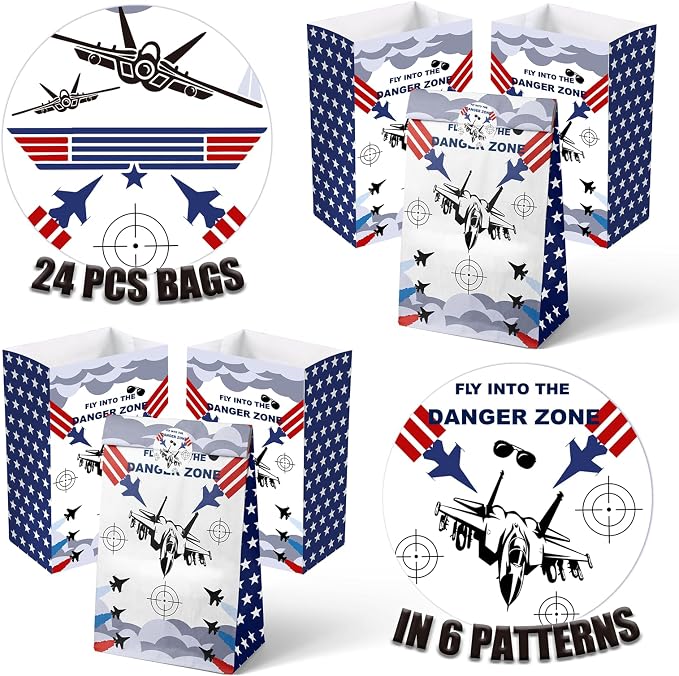 Fighter Jet Party Favor Bags – 24 Pcs Jet Fighter Style Gift Bags - Image 3