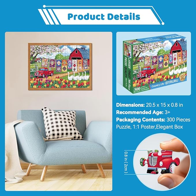 300 Piece Jigsaw Puzzle for Adults – Farmyard Delight - Image 6