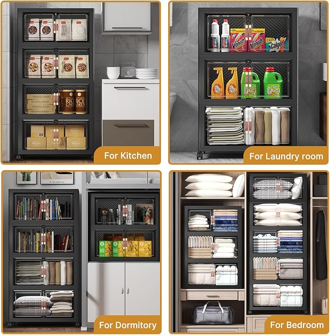 UAMFURI Stackable Storage Bins, 896QT Collapsible Drawers - Image 8