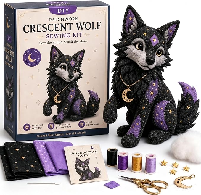 Mystic Patchwork Animal Sewing Kit – DIY Plush Craft Kit by Unknown