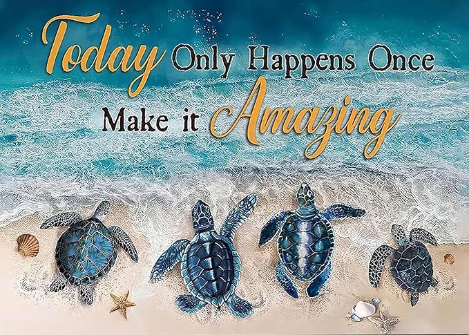 MjhRcll Sea Turtle Stamped Cross Stitch Kits, Cross Stitch Ornament Kits by MjhRcll