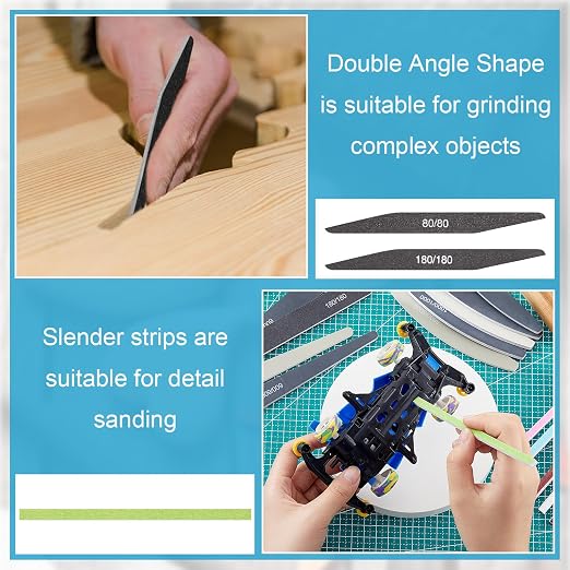 Honoson 60 Pcs Sanding Sticks for Plastic Models Set Include 30 Polishing - Image 4