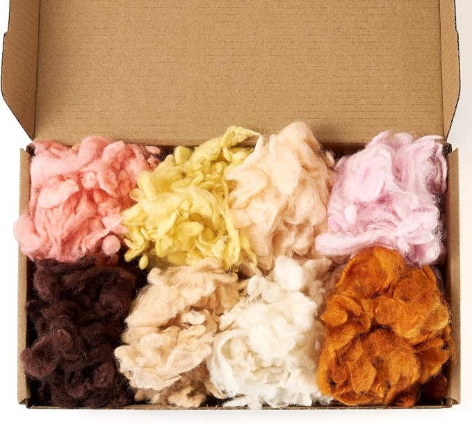 Boutigem 40G 8 Colors Needle Felting Wool Roving Yarn, Soft Fibre Wool Roving by BoutigemJewelry