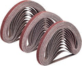 TAOKYID 36 Pack 1/2 x 18 Inch Sanding Belts for Air Belt Sander, Aluminum Oxide File Abrasive Belts 1/2-Inch x 18-Inch, 12 Each of 40/60/80 Assorted Grits 1/2x18 Sanding Belt Sandpaper