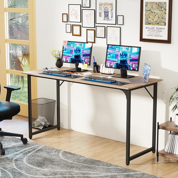 PayLessHere | 55 Inch Computer Desk | Nature | Office Desk - Image 2
