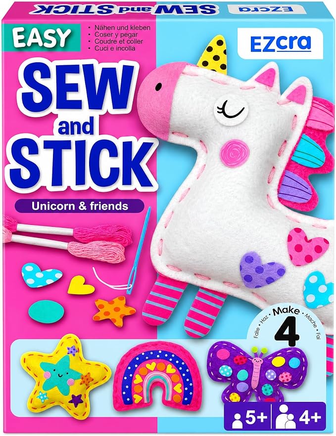 EZCRA Unicorn Sewing Kit for Kids Ages 4-8 by EZCRA