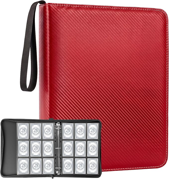 9 Pocket Card Binder, Premium Zip Trading Top Loader Binder, 720 Double Sided by Hijvxk