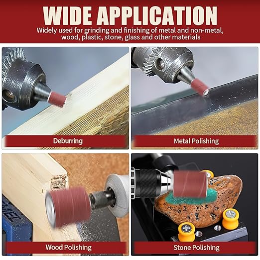 VIBRATITE 37 Pieces Drill Press Sanding Drum Kit, 80 and 120 Grit Spindle Sander Sleeves with Tool Carrying Case for Rotary Tools, Power Drill, Woodworking, Paint, Metal Surfaces Polishing Jobs