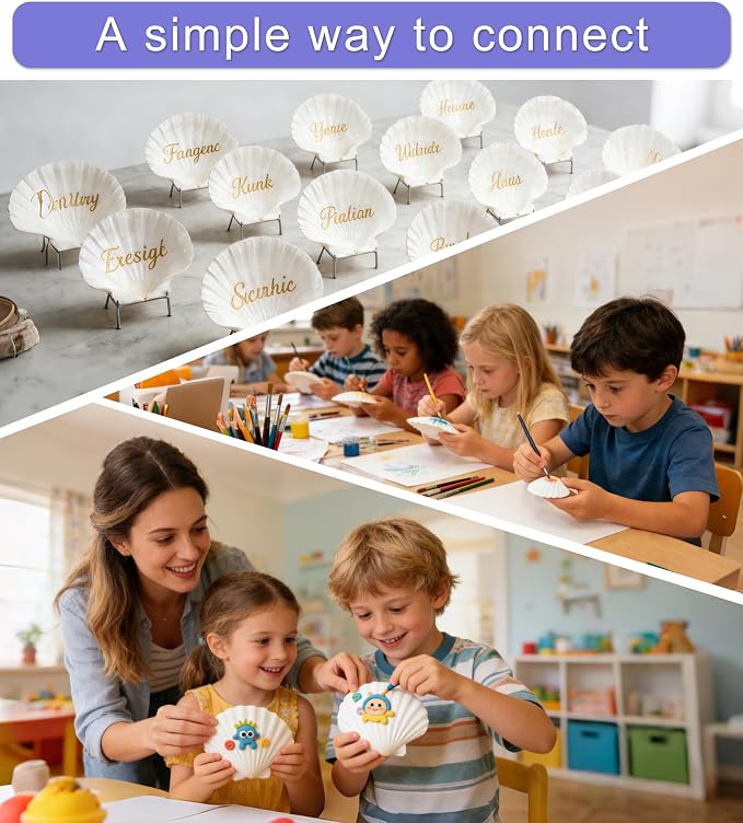 denking 20 PCS Large Scallop Shells 4-5 inch Natural White Seashells - Image 6