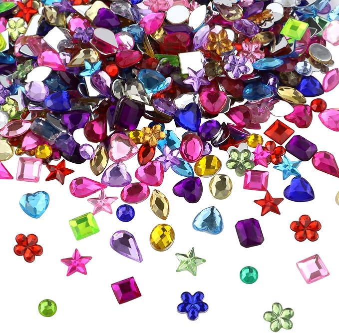 JPSOR 900pcs Gems Jewels for Crafts, Acrylic Flatback Rhinestones for Halloween - Image 3
