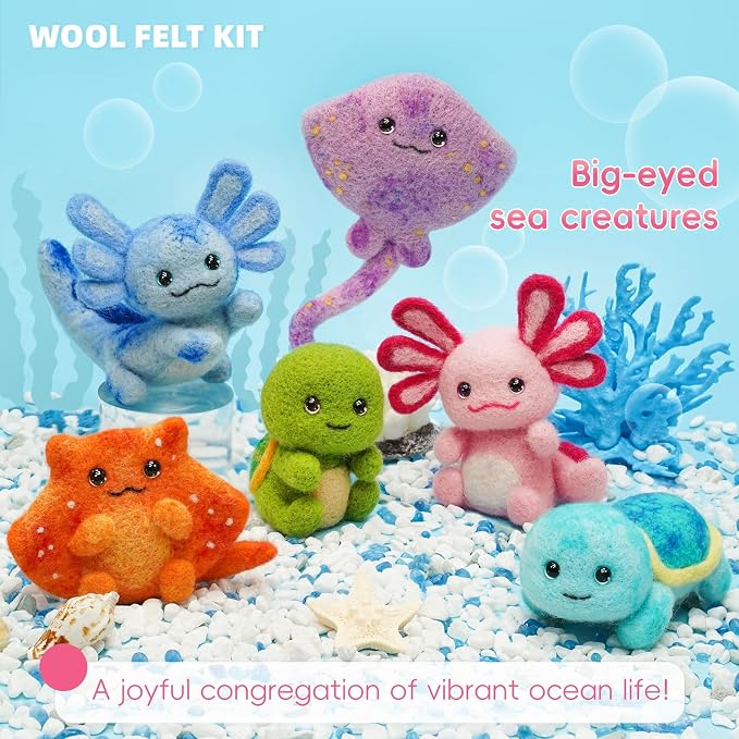 Gipony Needle Felting Kit, Wool Felt Needle Felting Tools Foam Pad, Craft Party - Image 2