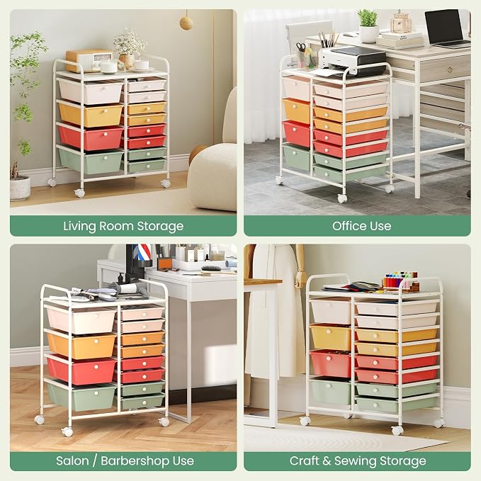 BECOMFORT 15-Drawer Rolling Cart - Image 8