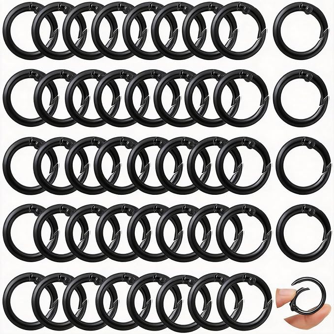 Round Carabiner Clip Bulk 48pcs 1 Inch Colorful Circle Carabiner Key Ring Clips by Cmidy