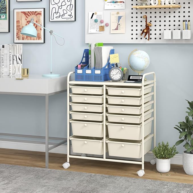 BECOMFORT 12-Drawer Rolling Cart by BECOMFORT