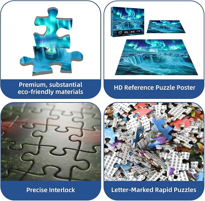 Aurora Waterfall Puzzles for Adults 1000 Pieces, Impossible Hard Challenging - Image 7