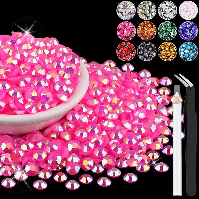 4000PCS 5mm Resin Jelly Rhinestones in Bulk, Bedazzling Flatback Crystals by BELLEBOOST