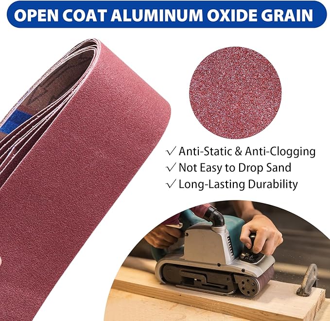14 Pcs 4x24 Belt Sander Sanding Belts,Aluminum Oxide Sander Belts,2 Each of 40/60/80/120/180/240/400 Grits Sander Belts For 4 x 24 Belt Sander
