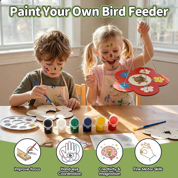 12 Pack Wooden Bird Feeder Painting Kits - Image 3