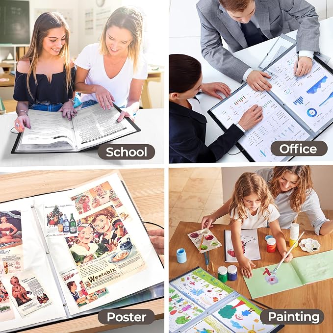 JoyCat 11 x 17 Art Portfolio Binder, 40 Acid-Free Clear Pockets Art Folder - Image 7