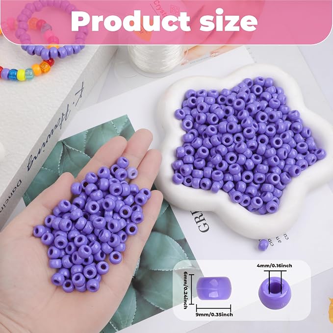 Plastic Pony Beads, for Bracelet, Hair Braiding, Friendship Bracelets, Jewelry - Image 2