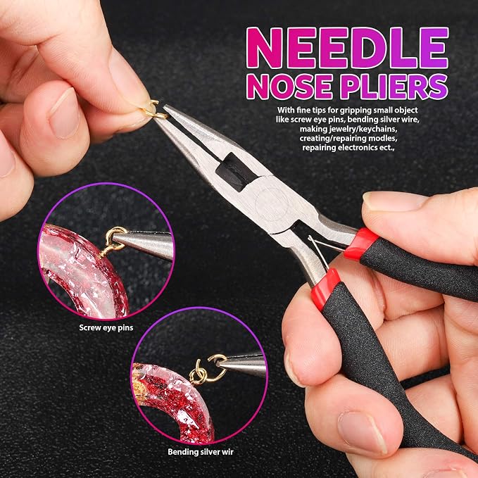 LEOBRO Hand Drill, Needle Nose Pliers, Keychain Making Kit, Jewelry Making - Image 6