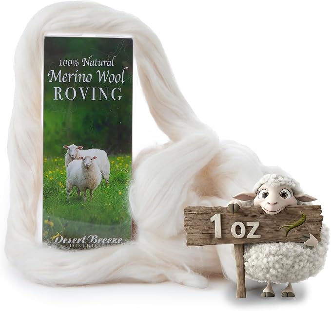 100% Natural Merino Wool Roving by DesertBreezeDistributing