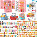 DULEFUN 143pcs Mini Shopping Cart Basket Miniature Food Drink Bottle Toys by DULEFUN