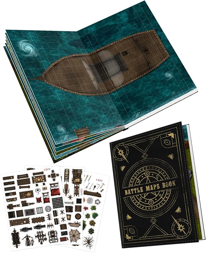 CZYY DND Battle Map Book, Reusable RPG Terrain Kit by CZYY