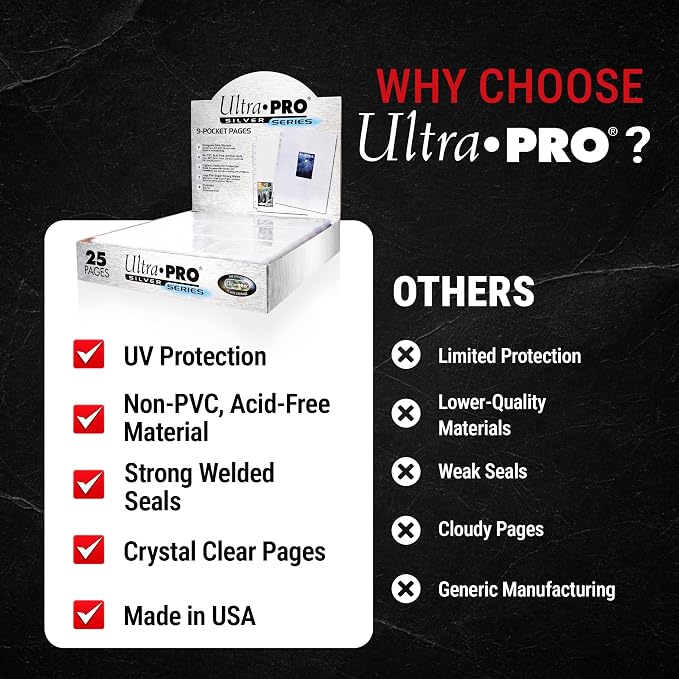 Ultra Pro Card Pages for Binders – 9 Pocket Trading Card Binder Pages – Silver - Image 8