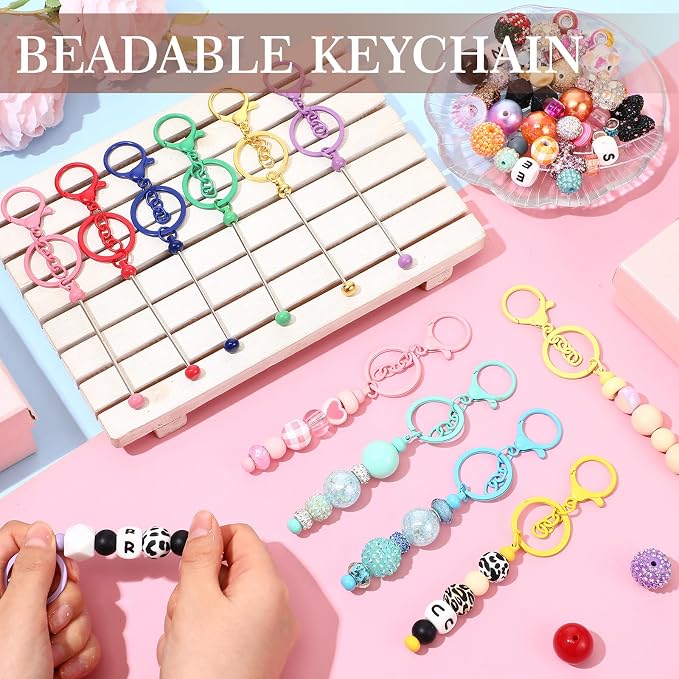 Tondiamo 24 Pcs Beadable Keychain Bars Bulk Beads - Image 2